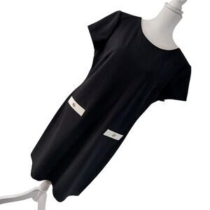TOMMY HILFIGER! BLACK & WHITE W/GOLD BUTTON FRONT POCKETS, RETRO DRESS! SZ 16